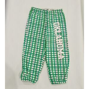 University Of Oklahoma OU Capri Jogger Pants Women’s Green Plaid Size Small